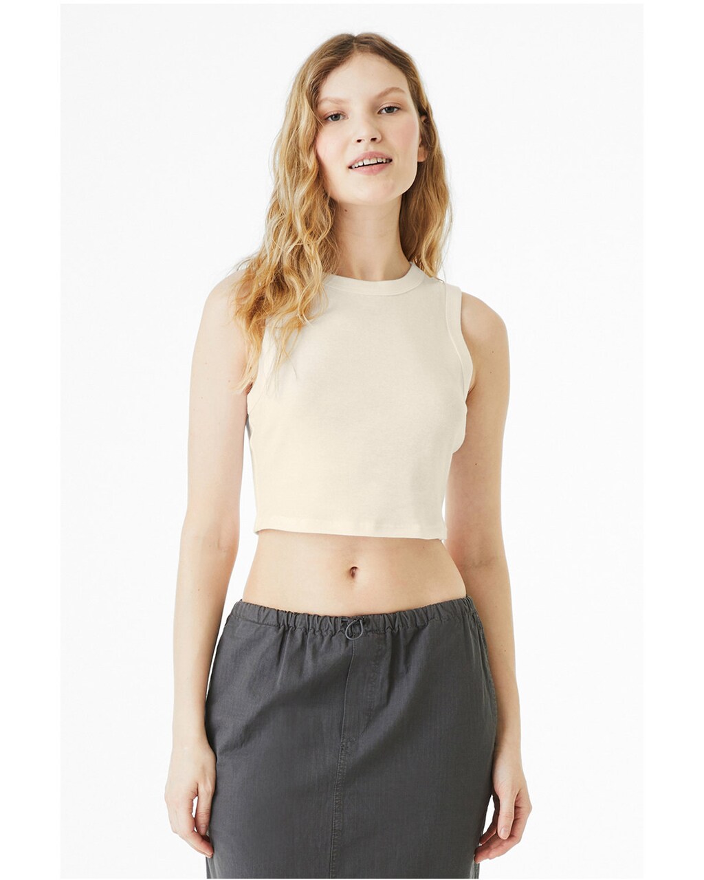 BELLA+CANVAS Ladies Micro Rib Muscle Crop Tank for Casual Wear, Gym & Streetwear Style Cropped Top